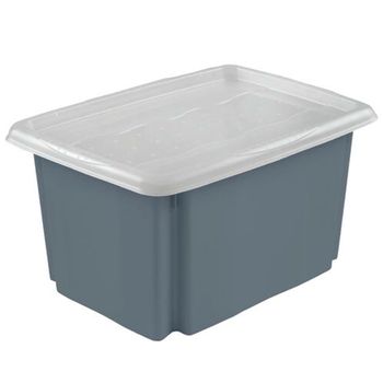 Caja De Almacenaje, Capacidad 45 Litros, 55,5x40x30, Eco Gris, Colección Emil&emilia