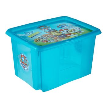 Caja De Almacenamiento 45 X 35 X 27, Azul Translúcido Keeeper