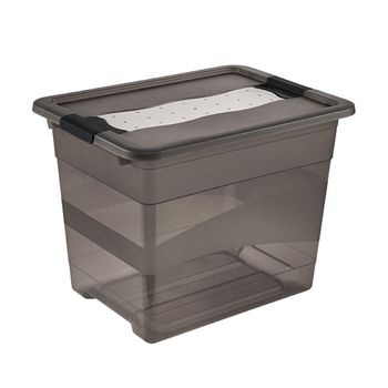 Caja De Almacenamiento Plástico Keeeper 39,5x29,5x30,gris Translúcido