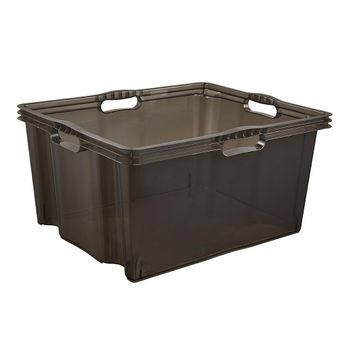 Caja De Almacenamiento 52x43x26, Gris Translúcido Keeeper