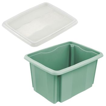 Caja De Almacenamiento Con Tapa 38x28,5x20,5, Verde Nórdico Keeeper