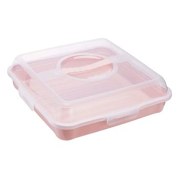 Recipiente Transporte Alimentos 34,5x34,5, Rosa Keeeper