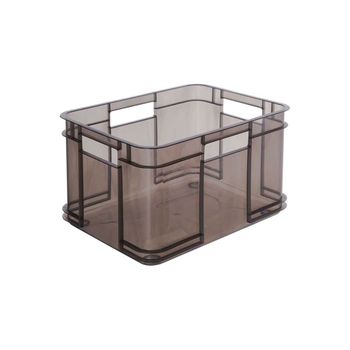Caja De Almacenamiento Euro-box, Colección Bruno Eco, Tamaño M, 35x27x22, Gris Translúcido