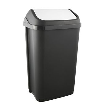 Keeeper Cubo De Basura Con Tapa Basculante, 50 L Gris Grafito, Gama Swantje