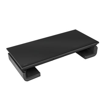 ML-Design Elevador de Madera para Monitor Doble Soporte Negro con