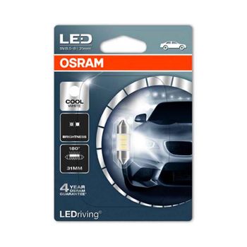 6431cw-01b - 1 Lámpara Osram Ledriving® 0,5w 12v Sv8.5-8 Festoon C5w** 31mm Cool White 6000 K.
