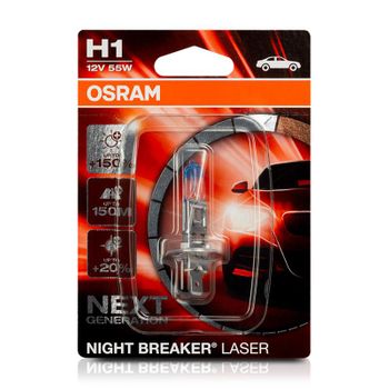 Pack de 2 lámparas H1 Osram Night Breaker Laser +150%