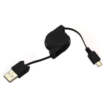 Cable Micro Usb 0,8 M Retractil, Negro