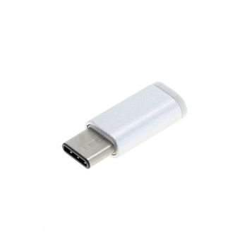 muvit adaptador Tipo C a Micro USB plata