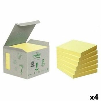 Set De Notas Adhesivas Post-it Amarillo 6 Piezas 76 X 76 Mm (4 Unidades)