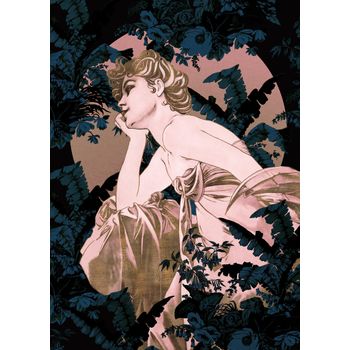 Sanders & Sanders Fotomural Art Nouveau Azul Y Rosa - 200 X 280 Cm - 611820