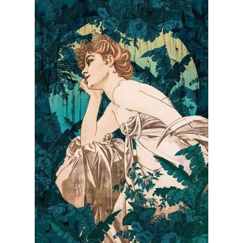 Sanders & Sanders Fotomural Art Nouveau Verde Pertróleo - 200 X 280 Cm - 611827