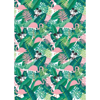 Sanders & Sanders Fotomural Minnie Mouse Verde Y Rosa - 200 X 280 Cm - 611696