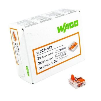 Wago Conector Rápido 221-413 Caja De 50 Unidades