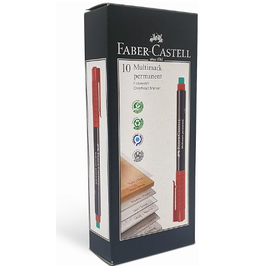 Faber-castell Ohp-cd Stifte - Marcador Permanente (negro, Rojo), Paquete De 10 Unidades