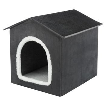 Cama Cueva Para Mascotas Livia Gris Y Blanco 50x50x54 Cm Trixie