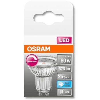 Spot Par16 Led 120 ° Vidrio Variable - 8,3w -80 Gu10 - Blanco Osram