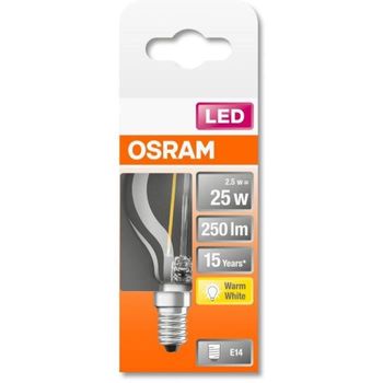 Bombilla Led Esférico - 2.5w E14 - Blanco Cálido Osram