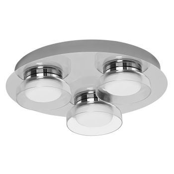 Lámpara De Techo Led 18w Triple Orbis Ip44 Ledvance 4058075573741   Plata