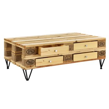 [en.casa] Set De 4x Cajón Para Europalé - Se Adapta Perfectamente - Apariencia De Madera (9,5cm X 37,5cm X 44,5 Cm) - Madera