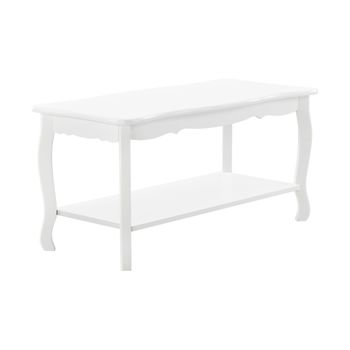 Mesa De Centro Pearl Vintage Con Estante Mdf Lacado Y Pino 88 X 40 X 42 Cm - Blanco [en.casa]