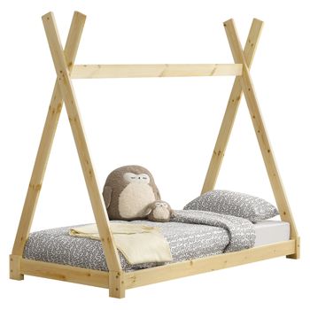 Cama Infantil Onejda - Estructura Tipi De Madera Pino - 160 X 80cm - Color Pino Natural [en.casa]