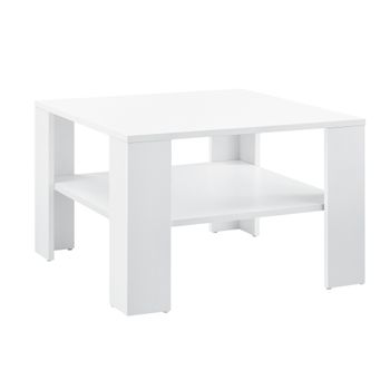 Mesa de centro para salón estante HOMCOM 116x60x48 cm natural y blanco