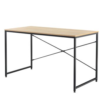 Mesa Escritorio Oficina Estructura Metálica Negra 75x160x80cm Roble Ofilike  con Ofertas en Carrefour