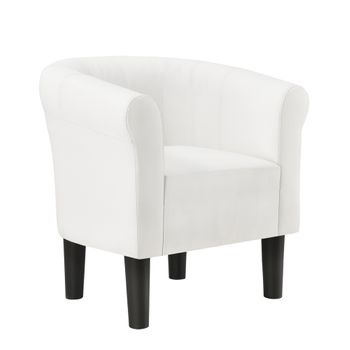 Sillón Relax Jelgava Plástico Piel Sintética 70x70x58 Cm Blanco [en.casa]