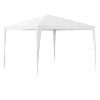 [casa.pro]® Carpa Pabellón Para Jardín - 300 X 300 X 255cm - Quiosco - Gazebo - Cenador De Jardín - Estructura De Metal - Plegable - Blanco