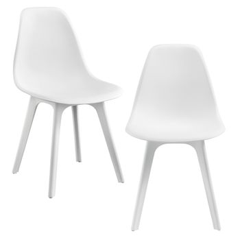 Set De 2 Sillas De Comedor Brevik Diseño Nórdico Plástico 83 X 54 X 48 Cm - Blanco [en.casa]