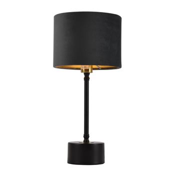 [lux.pro]® Lámpara De Mesa Deventer - Lámpara De Noche De Diseño - 39cm X Ø18 Cm - Negro Y Pantalla Gris