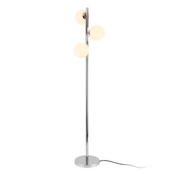 [lux.pro]® Lámpara De Pie - Gent - Iluminación Interior - Altura 154 Cm - Lámpara De Suelo - 3 X E14 - Cromo Y Blanco