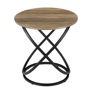 Mesa De Centro Lumsden Aglomerado/metal 61 X 59 Cm - Efecto Madera Y Negro [en.casa]