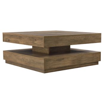 Mesa De Centro Florenz Con Tablero Giratorio Aglomerado 76 X 76 X 38 Cm - Efecto Madera [en.casa]