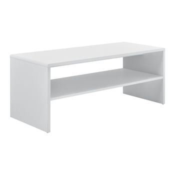 Mesa De Centro Trier Con Estante Aglomerado 100 X 40 X 40 Cm - Blanco [en.casa]