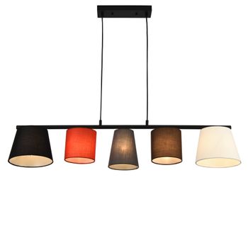 [lux.pro]® Lámpara Colgante - Moderna - Diseño - 150x105x20 Cm - Iluminación Interior - Luz Efectiva - Negro, Rojo, Gris, Blanco, Marrón - 5 X E14