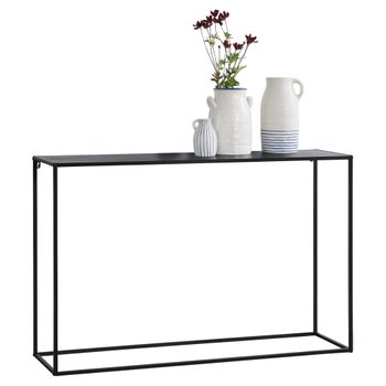 Mesa Consola Turia Metal Robusta 74 X 115 X 32 Cm - Negro Mate [en.casa]