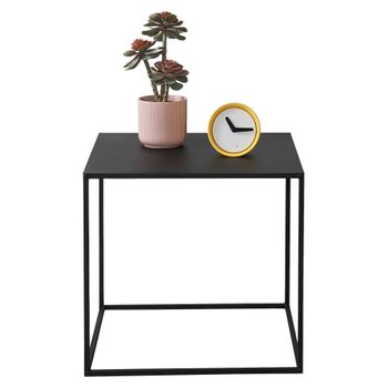 Mesa Consola Russafa Metal Robusta 50 X 55 X 55 Cm - Negro Mate [en.casa]