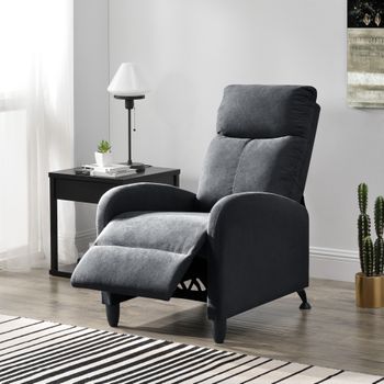 Sillón Relax Elegante - Butaca Reclinable - 102x60x92 Cm - Asiento Cómodo - Poliéster - Gris Oscuro [en.casa]®