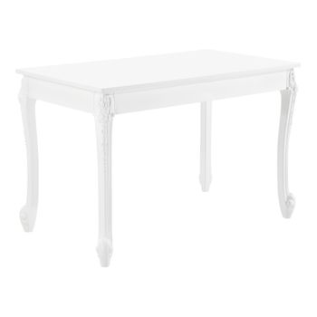 Mesa De Comedor Rectangular Lüneburg - 116 X 66 X 76 Cm - Mesa De Cocina O Salón - Para 4 Sillas - Escritorio - Resistente - Mesa Para Oficina - Blanco [en.casa]®