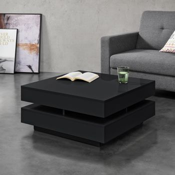 Mesa De Centro Märsta Aglomerado 75 X 75 X 35,5 Cm - Negro [en.casa]