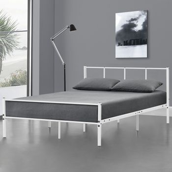 Cama Individual (florenz) Con Cabecero Curvado Y Somier Metal 120x200 -  Negro [en.casa] con Ofertas en Carrefour