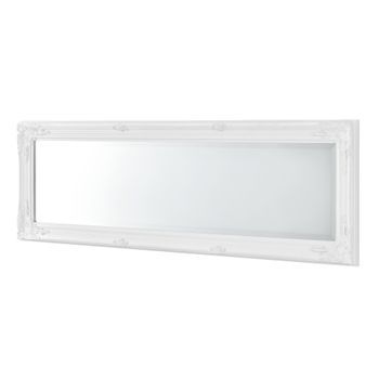 Espejo De Pared Livorno Cuerpo Entero De Eucalipto 132 X 42 X 3,5 Cm - Blanco Mate [en.casa]