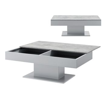 Mesa De Centro Lünen Aglomerado 40 X 110 X 60 Cm - Efecto Hormigón Y Gris [en.casa]