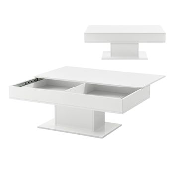 Mesa De Centro Lünen Aglomerado 40 X 110 X 60 Cm - Blanco [en.casa]