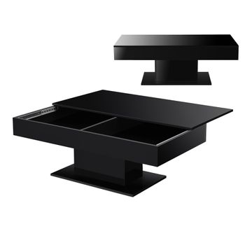 Mesa De Centro Lünen Aglomerado 40 X 110 X 60 Cm - Negro [en.casa]