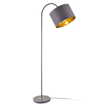 Lámpara De Pie - Lámpara De Suelo - Toledo - Altura 173 Cm - Pantalla Inclinable Y Giratoria - Moderna - Diseño - Iluminación Interior - Luz Efectiva - Gris - 1 X E27 - 60w [lux.pro]®