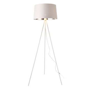 Lámpara De Pie Manchester - Lámpara De Suelo - Trípode - De 3 Patas - Altura 150 Cm - Moderna - Diseño - Iluminación Interior - Luz Efectiva - Blanco Y Color Plata - 1 X E27 - 60w [lux.pro]®