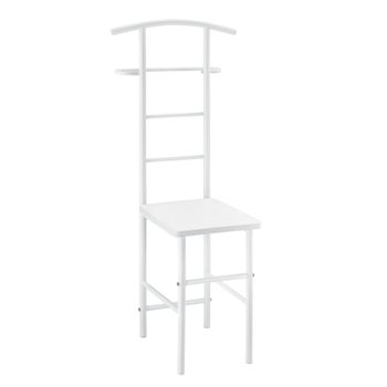 Galán De Noche Para Colgar La Ropa - 107 X 44,5 X 45 Cm - Perchero - Percha - Barra - Para Almacenar - Silla Colgador - Mdf-metal - Blanco [en.casa]®